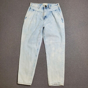 One Teaspoon Pleated Hight Waist Straight Leg Jeans